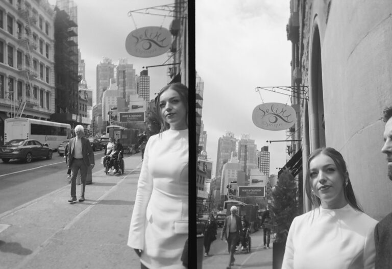 new york city wedding photo portrait on 35mm half frame film